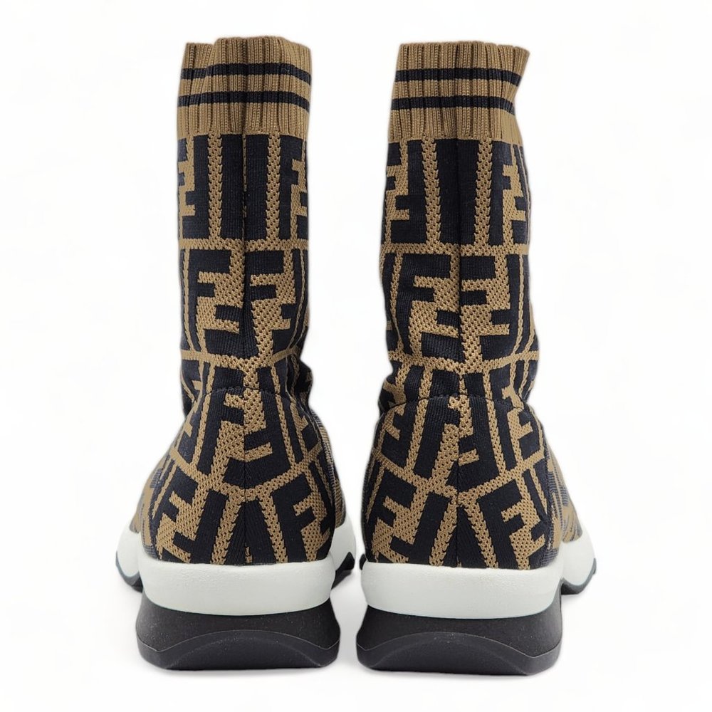 Fendi FF Operwork Runway Women Sock Sneakers - Brown - Picture 5 of 7